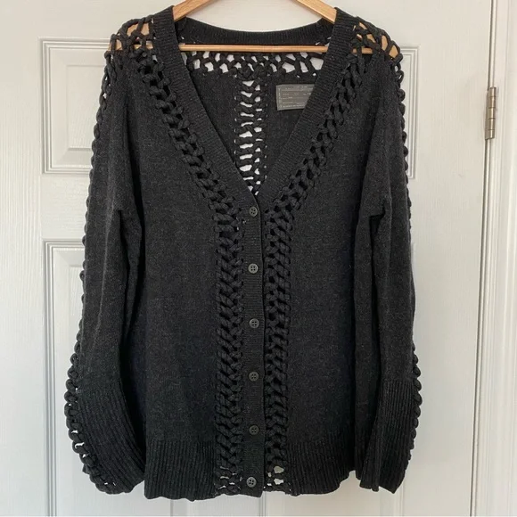 AllSaints Laurentia Braided Cardigan Size 12 - Picture 2 of 12